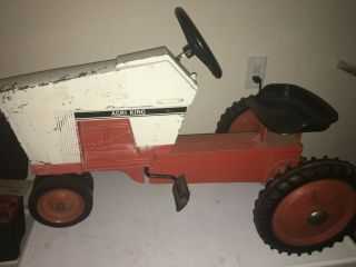Vintage Case Agri King Ertl Pedal Tractor Ji Case W/ Rare Wagon Cart