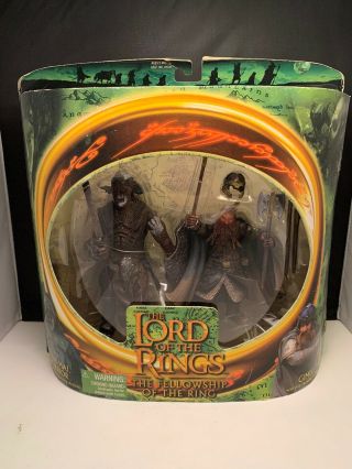 Lord Of The Rings Gimli And Uruk - Hai Warrior 6” Figure Set Lotr Fotr Mib