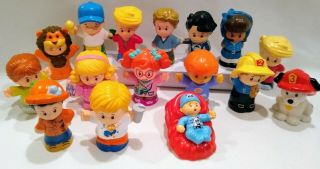 Mattel Little People (16) Fireman•dog•baby• Zoo Workers•boys And Girls Pre - Owned