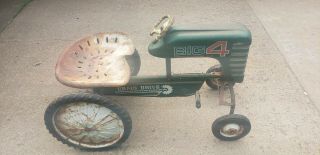 Vintage amf big 4 pedal tractor 1970 ' s green metal antique tractor 2