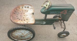 Vintage amf big 4 pedal tractor 1970 ' s green metal antique tractor 3