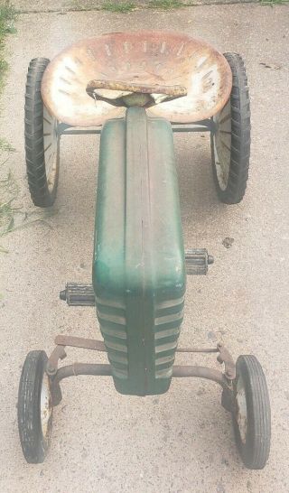 Vintage amf big 4 pedal tractor 1970 ' s green metal antique tractor 7