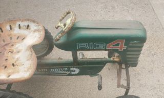 Vintage amf big 4 pedal tractor 1970 ' s green metal antique tractor 9
