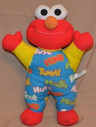 16 " Teach Me Elmo Hand Tummy Foot Mouth Nose Electronic Talking Interactive Toys