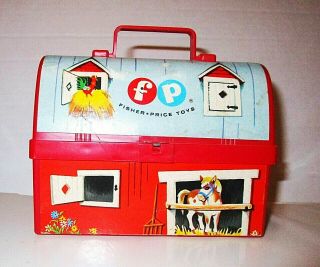 1962 Fisher - Price Toys Little People Farm Barn Mini Lunchbox 549