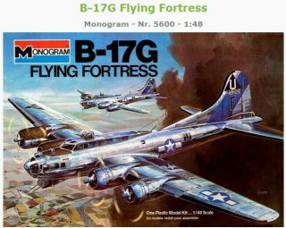 1/48 Monogram B - 17g Flying Fortress With 2 Glass Sprues