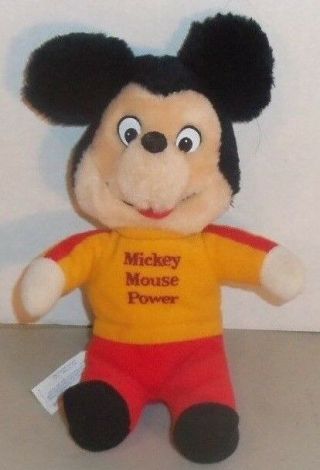 Vintage Knickerbocker Mickey Mouse Power Bean Bag Plush Walt Disney Productions