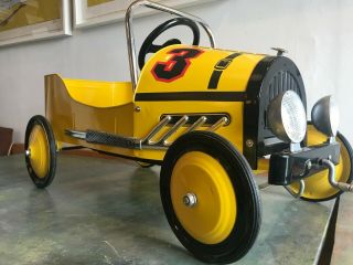 Morgan Cycle Retro Style Racer Pedal Car,  Yellow (gently)