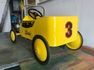 Morgan Cycle Retro Style Racer Pedal Car,  Yellow (gently) 3