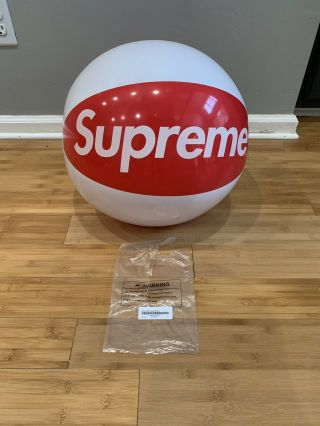 Supreme Inflatable Beach Ball Red White Box Logo Ss15 100 Authentic,  Packaging
