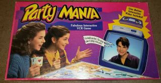 Party Mania Board Game Live Action Interactive Vcr Video Vintage 1993 Complete