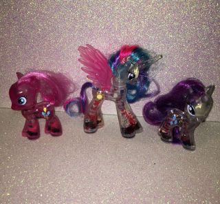 My Little Pony - - - 2014 Water Cuties - - - - Glitter Water Pinkie Pie,  Rarity,  Celestia
