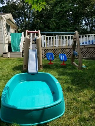Step2 Naturally Playful Playhouse Climber Swing Extension And Splash Pool