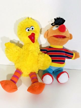 Sesame Street Big Bird 12 " & Vintage Fisher Price Ernie 11 " Stuffed Plush Toy