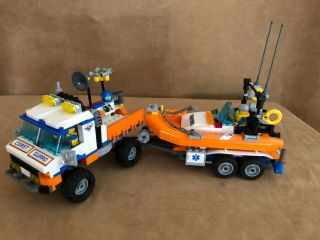 7726 Lego Complete City Coast Guard Truck With Speed Boat Town