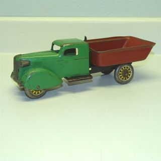 Vintage Wyandotte Dump Truck,  Pressed Steel Toy Vehicle,  Red/green