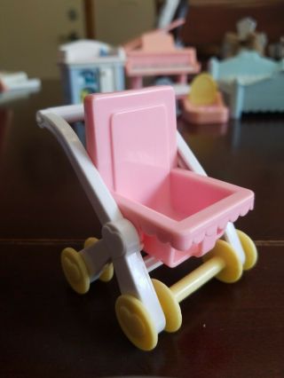 Playskool Dollhouse Stroller Baby Buggy Nursery Furniture For Loving Family Rare