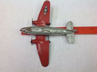 Antique Metal Toy 2 Engine Airplane 9 1/2 