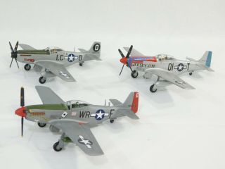 1/72 Three P - 51 " 8th Air Force " Fighter Aces Wwii - Very Good Built & Painted