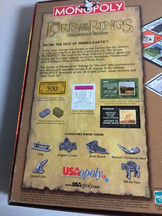 The Lord of the Rings Collector ' s Edition Monopoly Game Parker Brothers 2005 8
