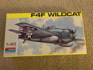 Monogram 1/48 Wwii Us Navy Grumman F4f Wildcat Fighter Model Airplane Kit