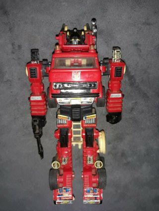 Transformers G1 1985 Autobot Car Inferno Fire Truck W/ Some Accessories