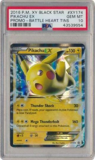 Pikachu Ex - Xy174 - Psa Gem Mt 10 - Ultra Rare Promo (xy Pokemon Card 1tw