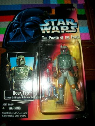 Star Wars Power Of The Force Boba Fett With Sawed Off Blaster Rifle & Jet Pack