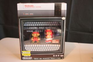 Rare Con Exclusive 8 Bit Mario And Peach World Of Nintendo Figure Box