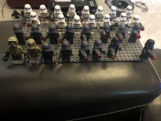 Assorted Lego Star Wars Figures,  Boba And Jango Fett,  Vadar,  30 Stormtroopers