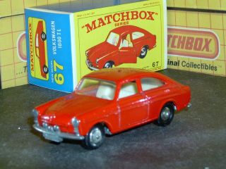 Matchbox Lesney Volkswagen Vw 1600 Tl 67 B1 Red Tow 4 Studs Sc5 Vnm Crafted Box