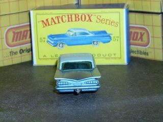 Matchbox Lesney Chevrolet Impala 57 b6 black base 36BPW SC12 NM crafted box 6