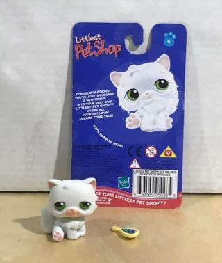Littlest Pet Shop Lps White Persian Kitten Cat Green Dot Eyes 2004 15