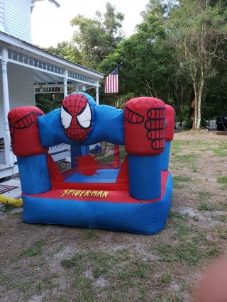 Spiderman Kids Bounce Square Bounce House With Blower Spin Master 8x8