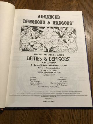 Advanced Dungeon & Dragons Deities and Demigods 128 pg 1980 TSR Exc 4