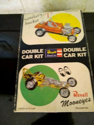 Rare 1963 Revell " Sanitary Bucket & " Mooneyes " Double Car Kit.  Box Only