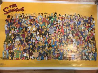 The Simpsons Characters Cast 34 X 22 Poster 2000 Scorpio Brooklyn Ny A.  521