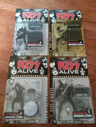 Kiss Alive Mcfarlane Figure Complete Set 4 Gene/peter/ace/paul Spawn
