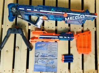Nerf N - Strike Sonic Ice Centurion Blaster Toy Mega Dart Gun 100ft Range