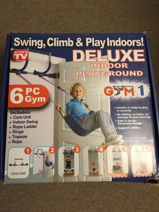 Gym1 Bonobo Gym Deluxe Indoor Playground Swing,  Ladder,  Ring,  Trapeze&rope/open Box
