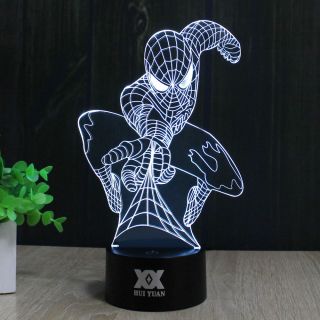Marvel Superhero Spider Man 3D Acrylic LED Night Light 7color Table Desk Lamp 4