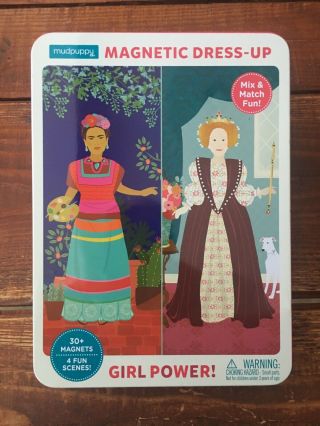 Mudpuppy Magnetic Dress - Up Girl Power Tin Box With All Stickers
