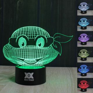 Tmnt Teenage Mutant Ninja Turtles 3d Led Night Light 7 Color Table Desk Lamp