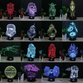 Star Wars Death Star 3d Acrylic Led 7 Color Night Light Touch Table Desk Lamp