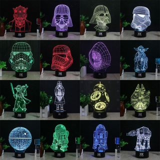 Star Wars Millennium Falcon 3d Acrylic Led Night Lights Touch Table Desk Lamp