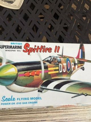 Vintage Comet Spitfire II wooden Model airplane kit 19 1/2 