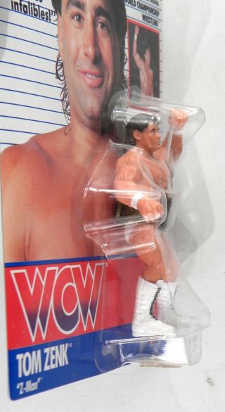 Galoob Toys WCW Tom Zenk Wrestling white trunks MOC Foreign card 4