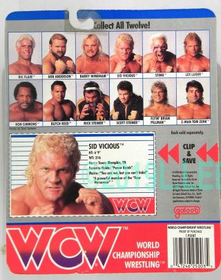 Galoob Toys WCW Wrestling Sid Vicious black trunks MOC rare lifting 2
