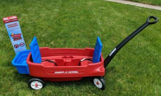 Wagon.  Radio Flyer With Canopy,  Two Seats,  Rear Basket Red.  Local Pick Up Only.