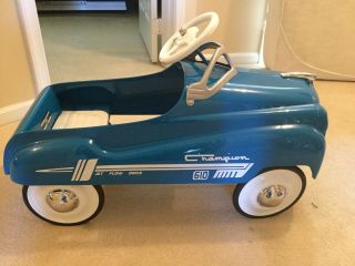 1950’S MURRAY CHAMPION PEDAL CAR BLUE AND WHITE 3